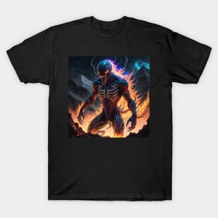 Virning alien in fire aura T-Shirt